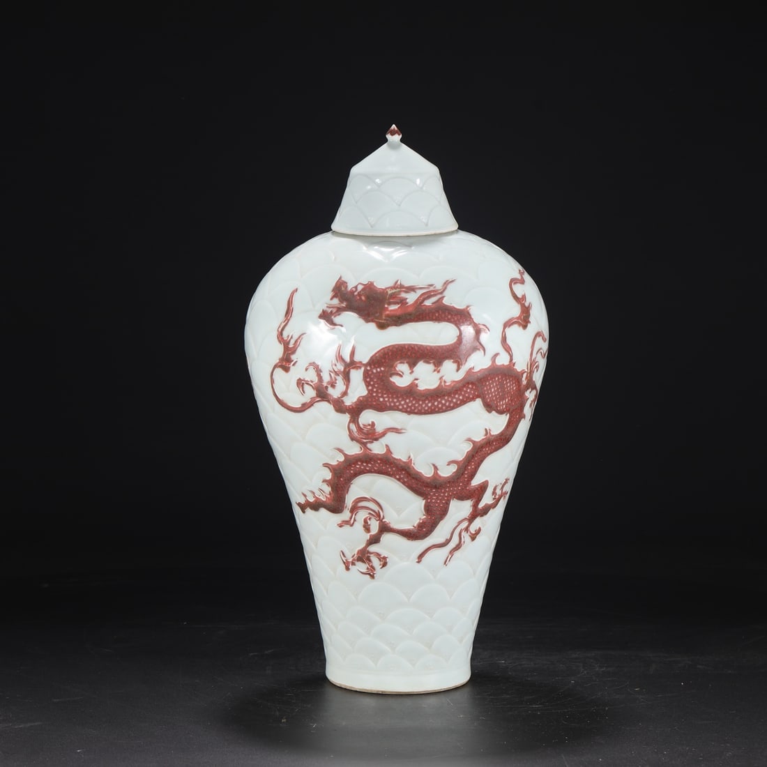 A Exquisite Underglaze-Red Seawater Pattern Dragon Pattern Vase - 2