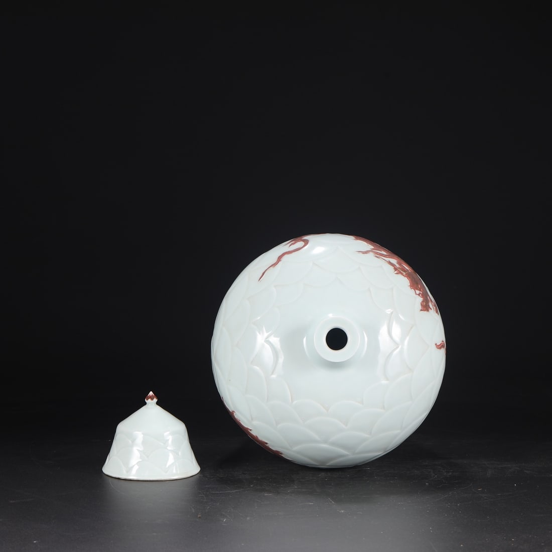 A Exquisite Underglaze-Red Seawater Pattern Dragon Pattern Vase - 5