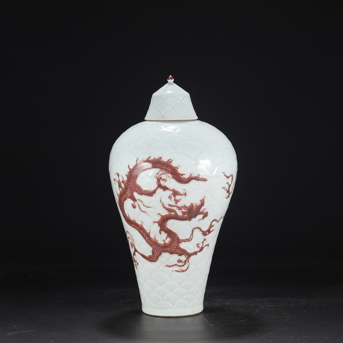 A Exquisite Underglaze-Red Seawater Pattern Dragon Pattern Vase - 7