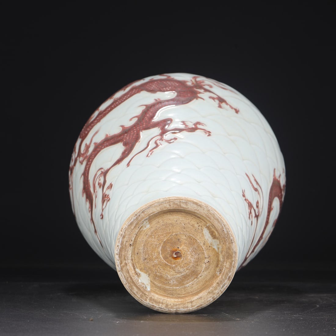 A Exquisite Underglaze-Red Seawater Pattern Dragon Pattern Vase - 9