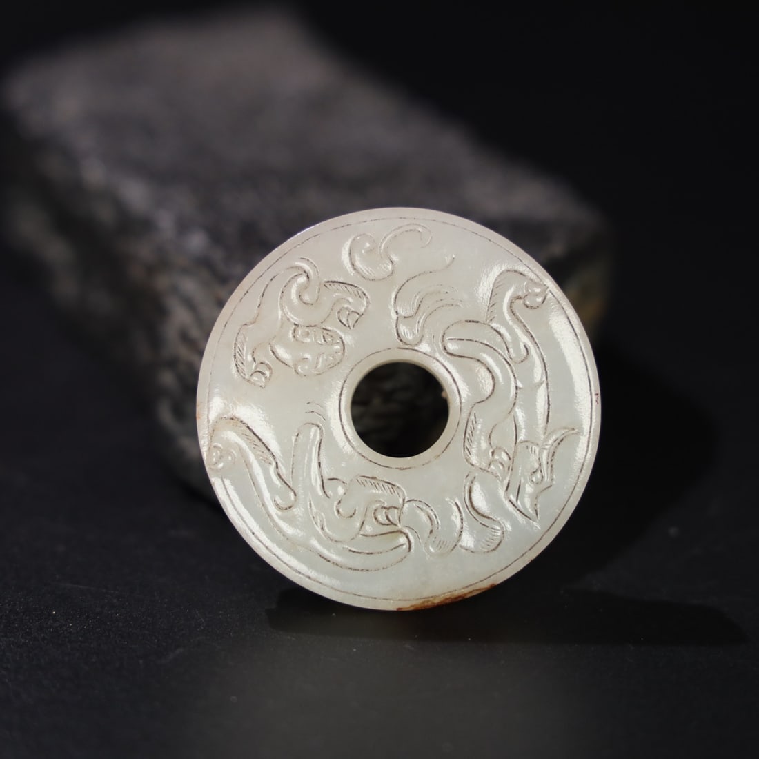 A Exquisite Hotan Jade Dragon Pattern Bi - 9