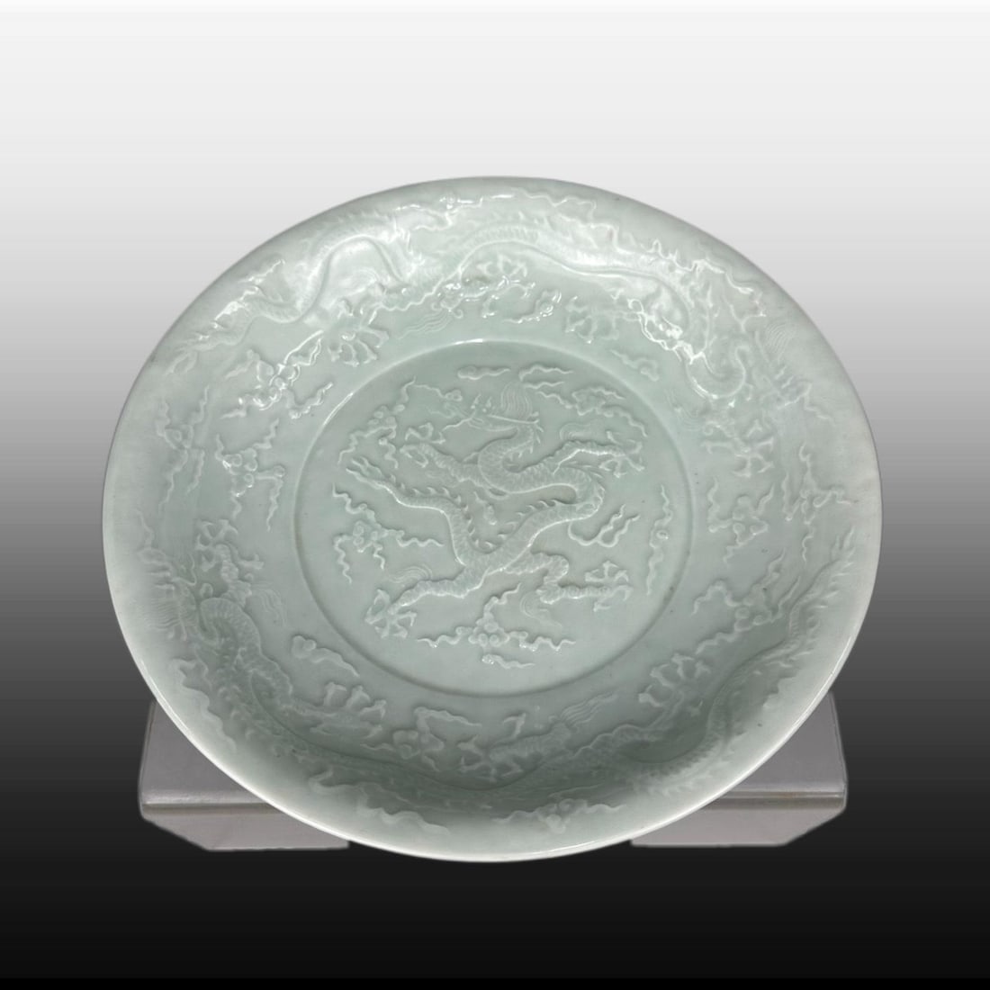 White Glaze Dragon Pattern Plate - 2