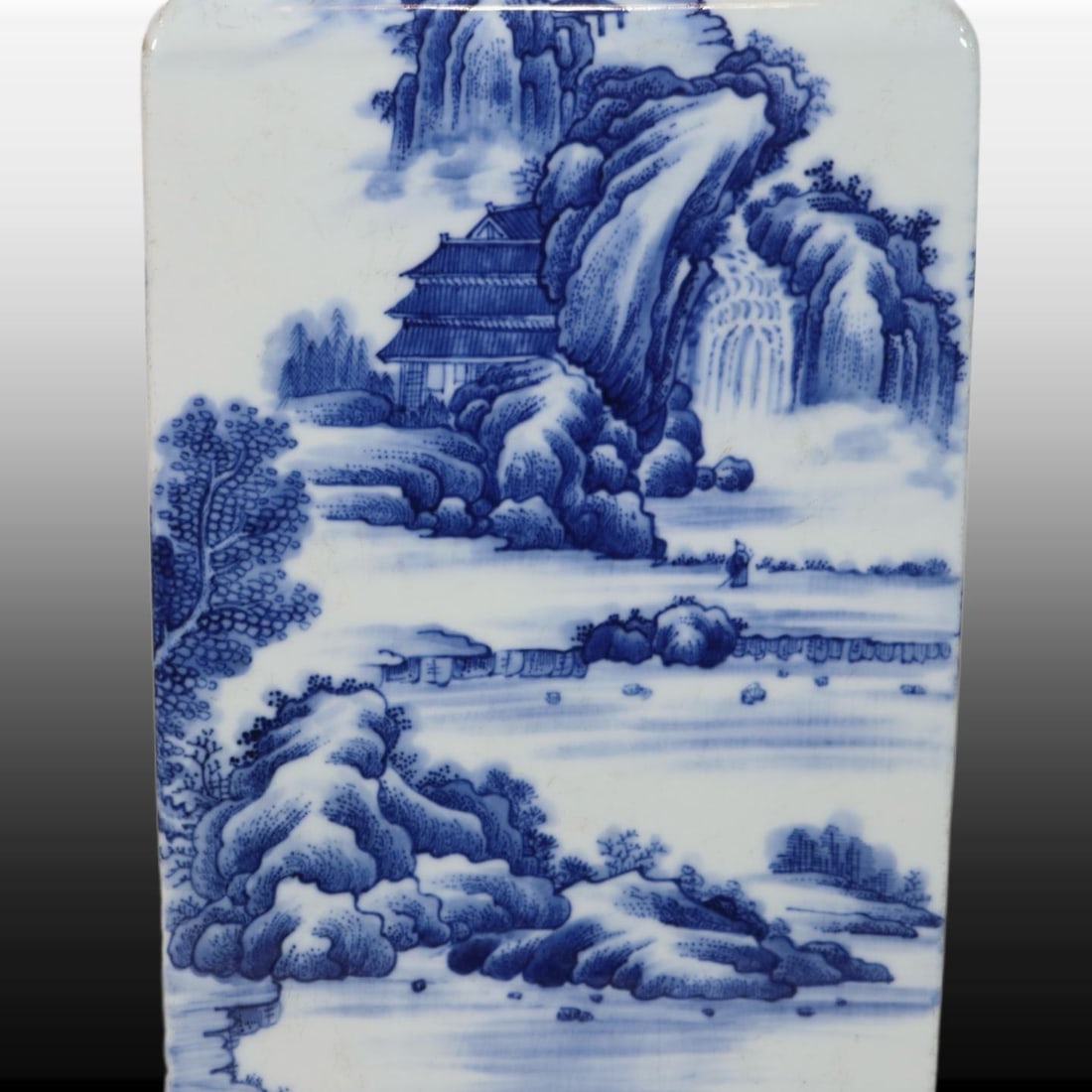 A Exquisite Blue and White Landscape Pattern Vase - 7
