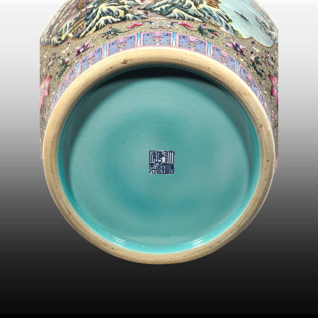 A Exquisite Enamel Landscape Pattern Lion-Ears Vase - 8
