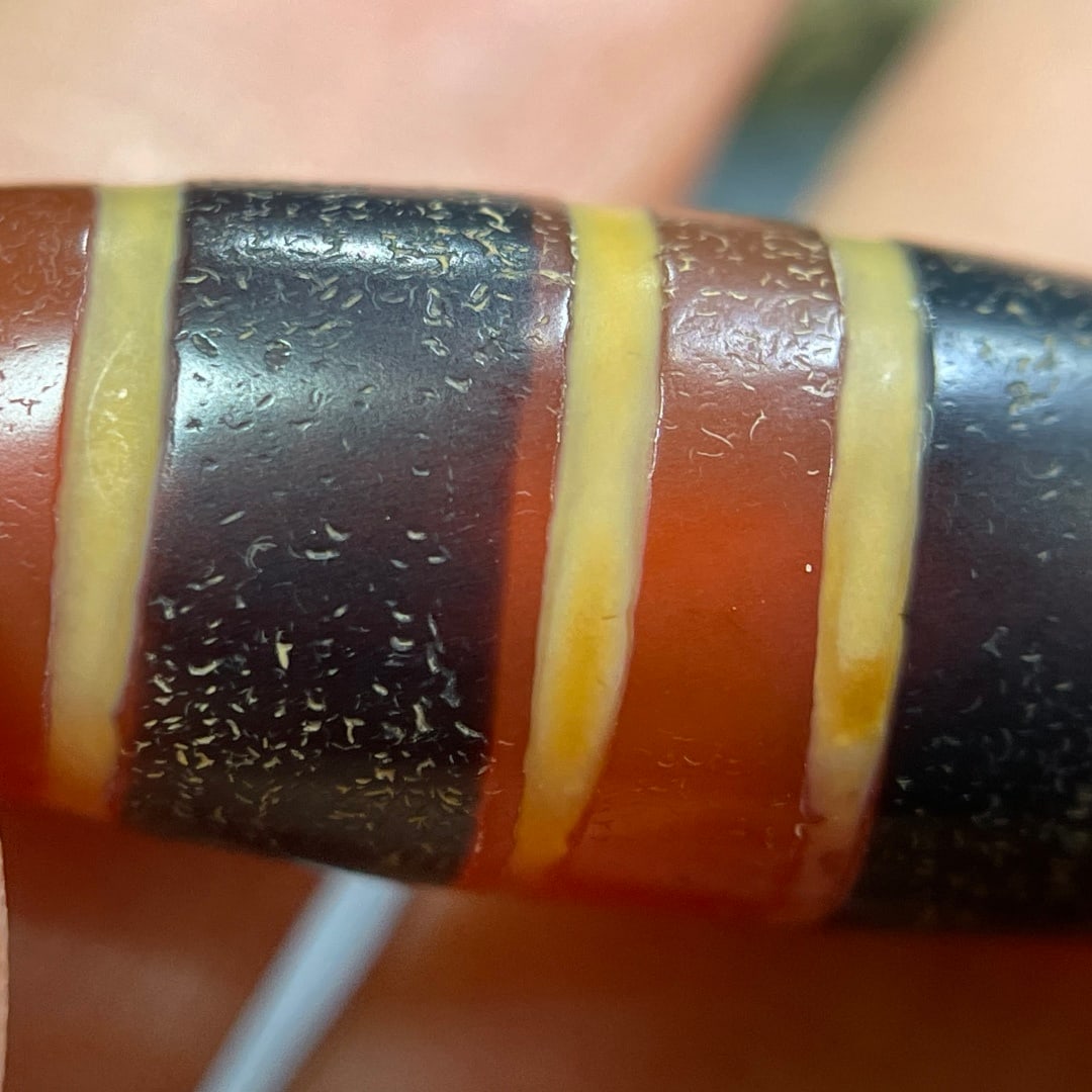 A Exquisite Three Color Dzi bead - 4