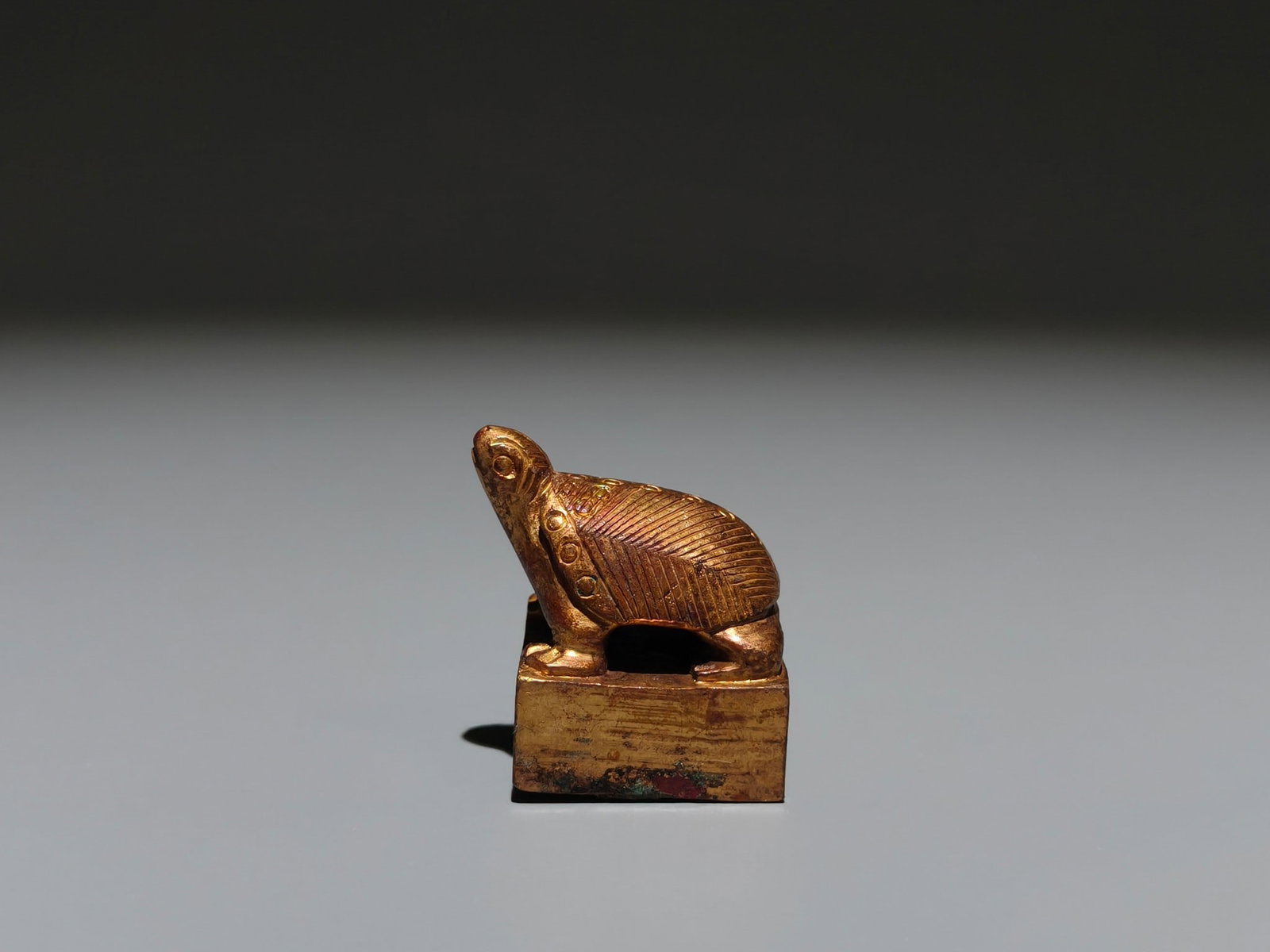 A Exquisite Gilt Bronze Turtle Seal - 5