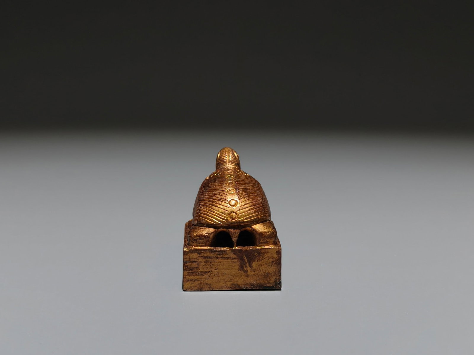 A Exquisite Gilt Bronze Turtle Seal - 7