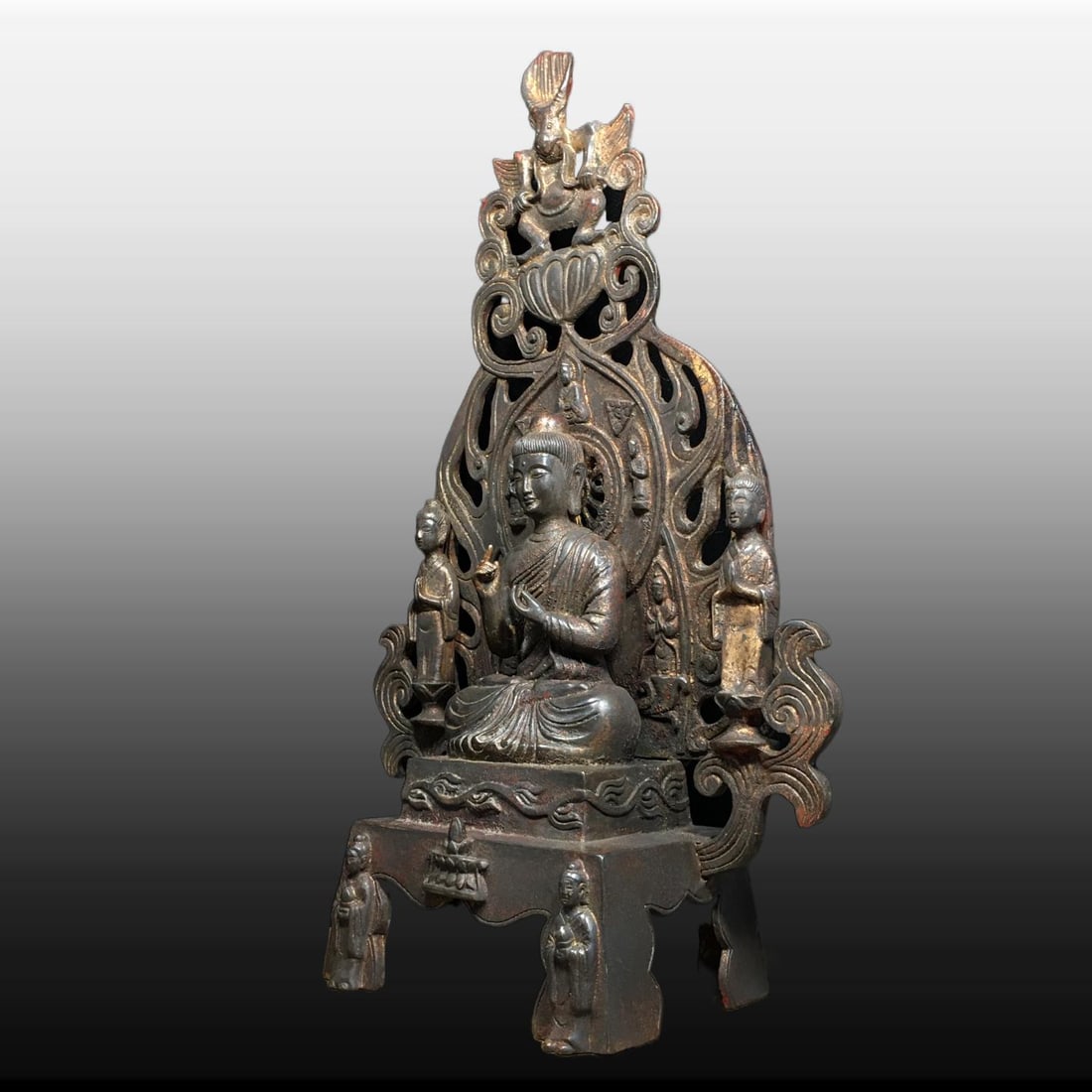 A Exquisite Copper Buddha Statue Ornament - 4