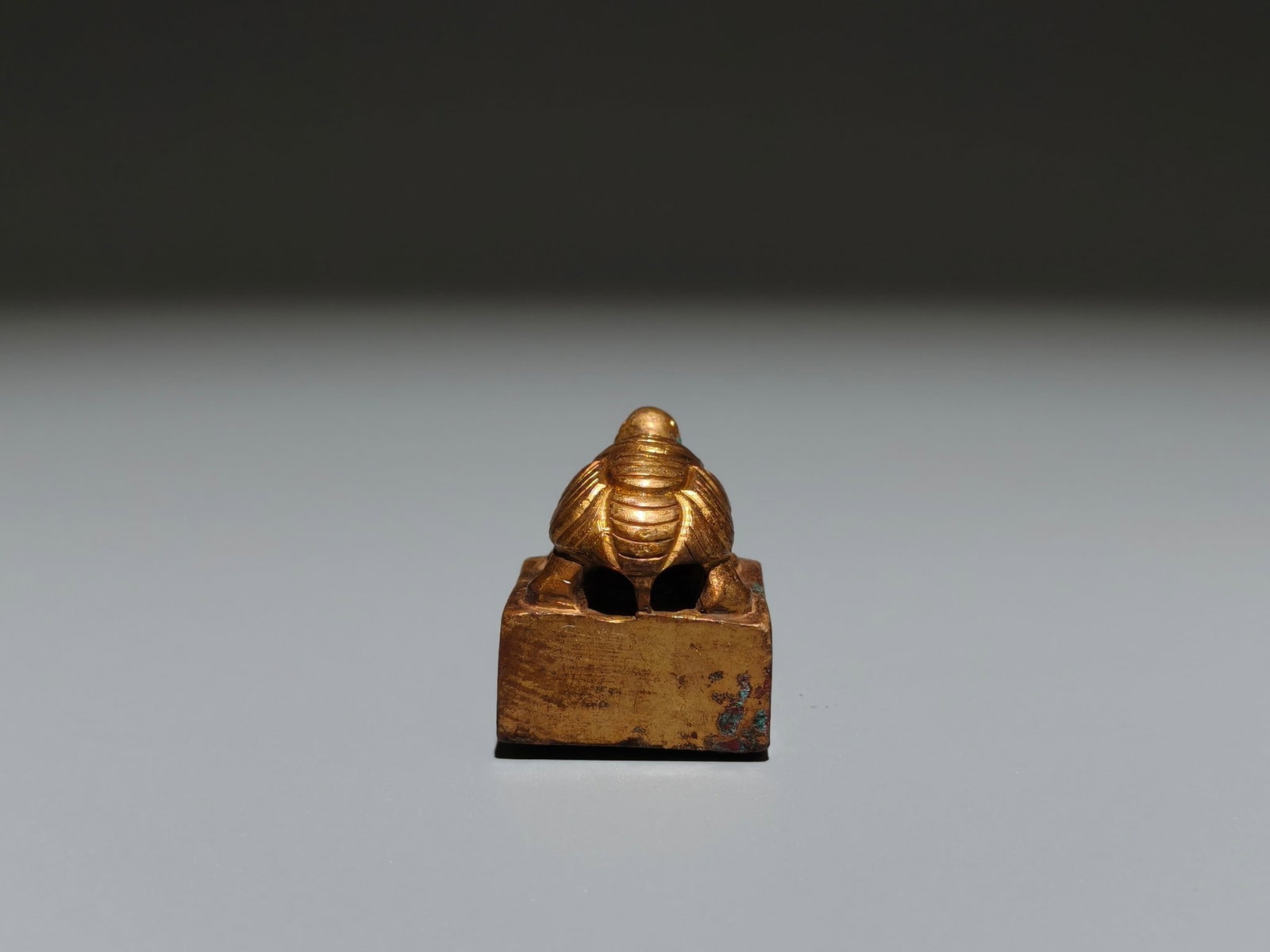A Exquisite Gilt Bronze Turtle Seal - 7
