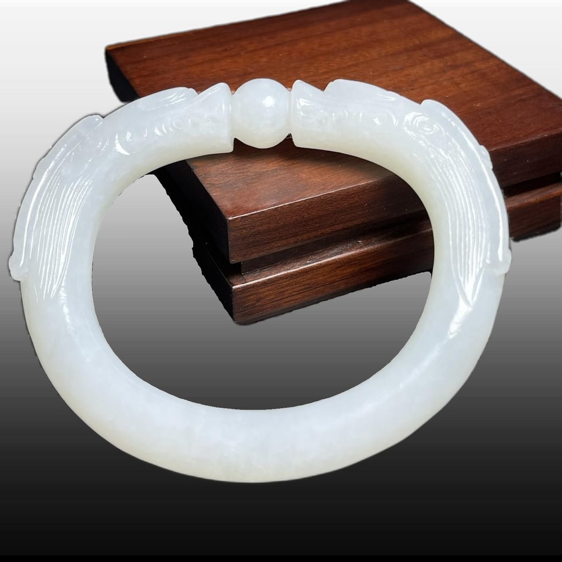 A Exquisite Hotan Jade Dragon Bracelets (1 of 7)