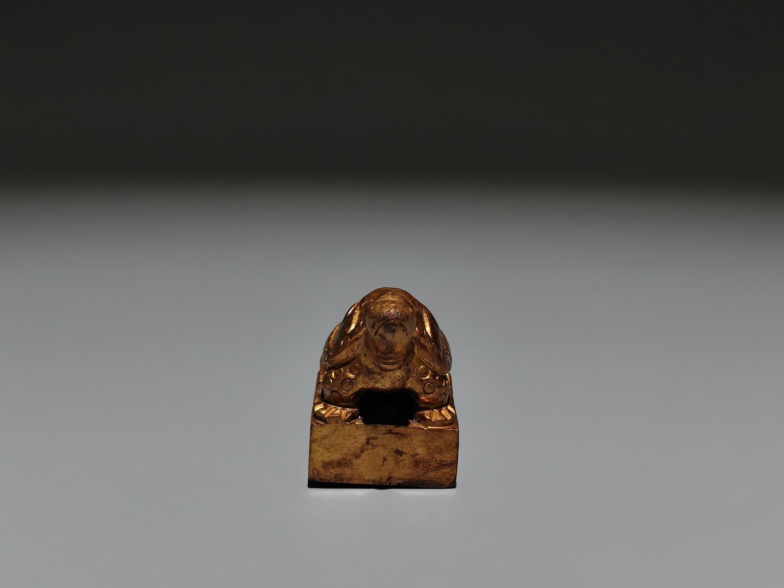 A Exquisite Gilt Bronze Turtle Seal - 3