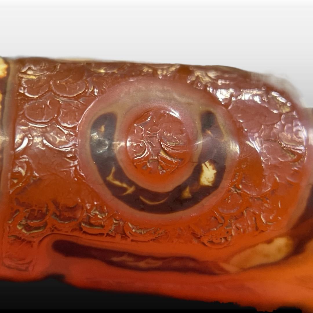 A Exquisite Ruby Six Eyes Dzi bead - 4