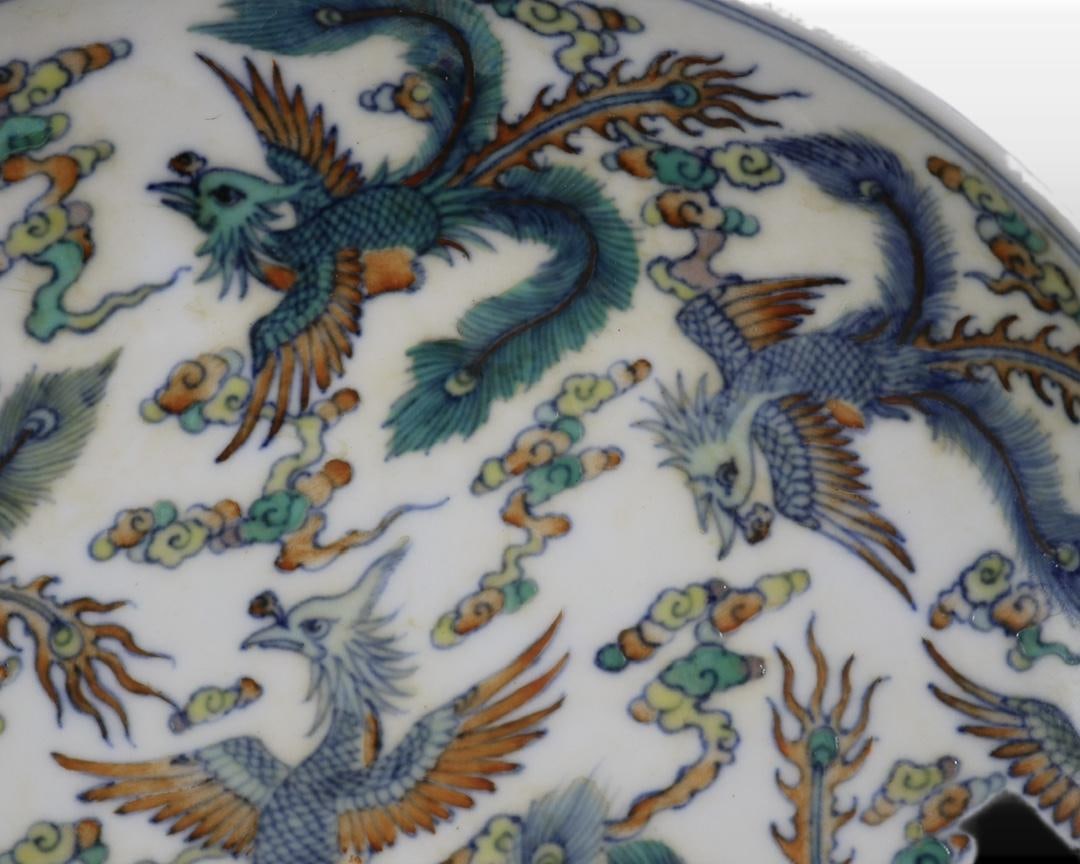 A Exquisite Doucai Phoenix Pattern Plate - 3