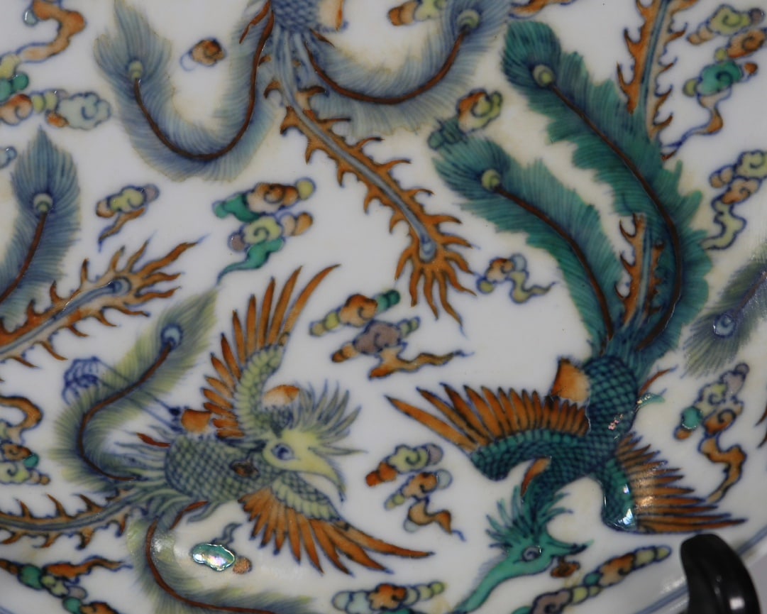 A Exquisite Doucai Phoenix Pattern Plate - 4