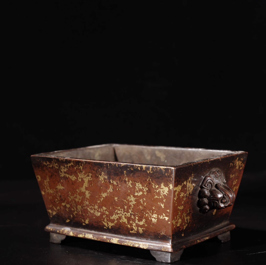 A Exquisite Red Copper Gold-Splashed Incense Burner - 5