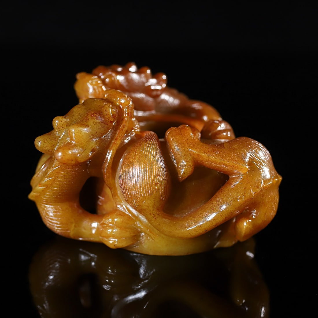A Exquisite Hotan Jade Dragon Thumb Ring - 2