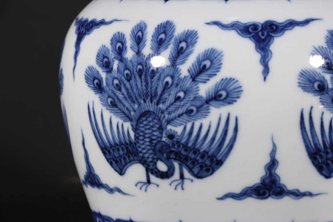 A Exquisite Blue and White Phoenix Pattern Jar - 7