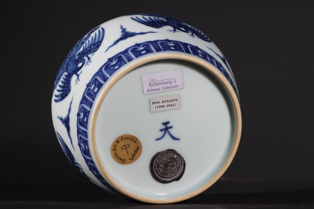 A Exquisite Blue and White Phoenix Pattern Jar - 9