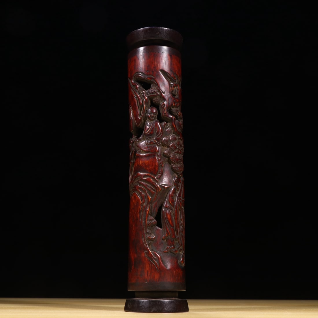 A Exquisite Eaglewood Character and Story Pattern Incense Tube: A Exquisite Eaglewood Character and Story Pattern Incense Tube,Qing Dynasty, China,Size:6.7inx2.2in,Weight:196g