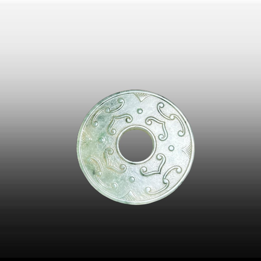 A Exquisite Jadeite Dragon and Phoenix Pattern Jade Bi - 5