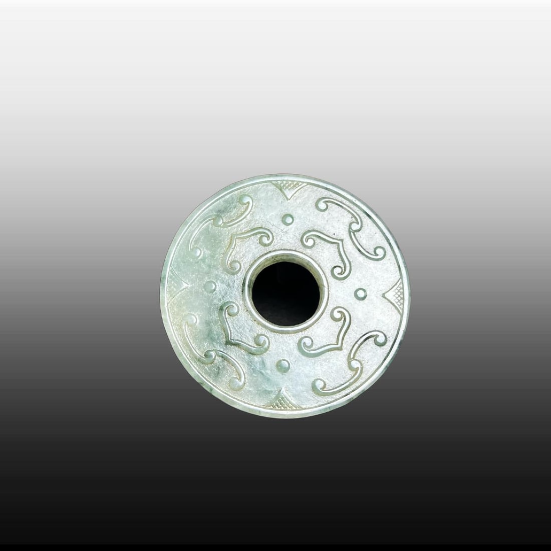 A Exquisite Jadeite Dragon and Phoenix Pattern Jade Bi - 6
