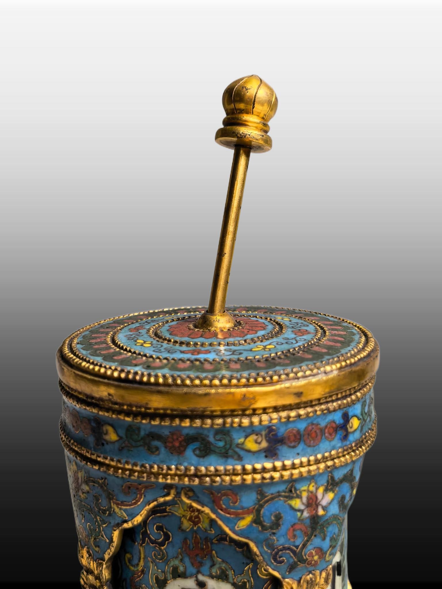 A Exquisite Cloisonne Lotus Pattern Ornament - 9