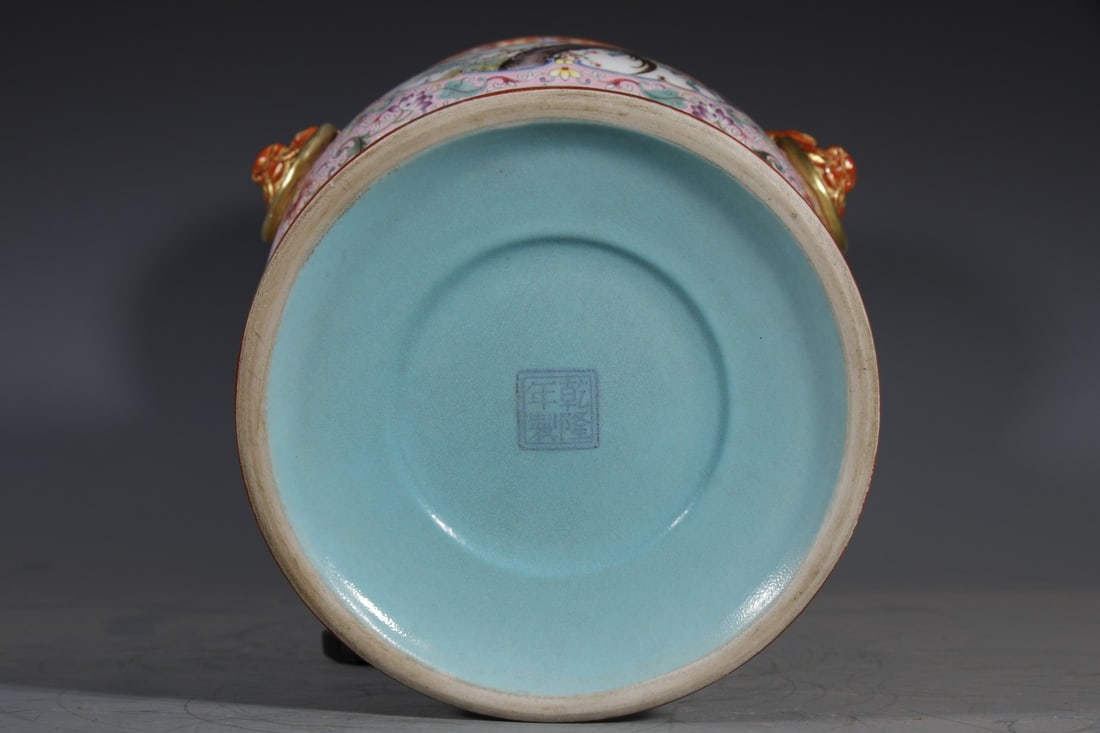 A Exquisite Enamel Lotus Pattern Flower and Bird Pattern Vase - 8