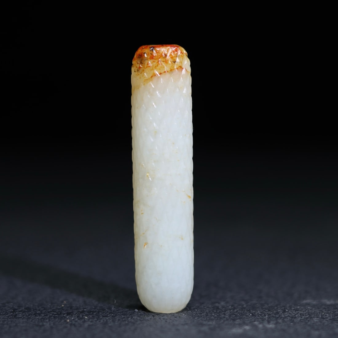 A Exquisite Hotan Jade Handheld Carving: A Exquisite Hotan Jade Handheld Carving,Qing Dynasty, China,Size:2.6inx0.6in ,Weight:30.2g 和田玉手把件,中国清代