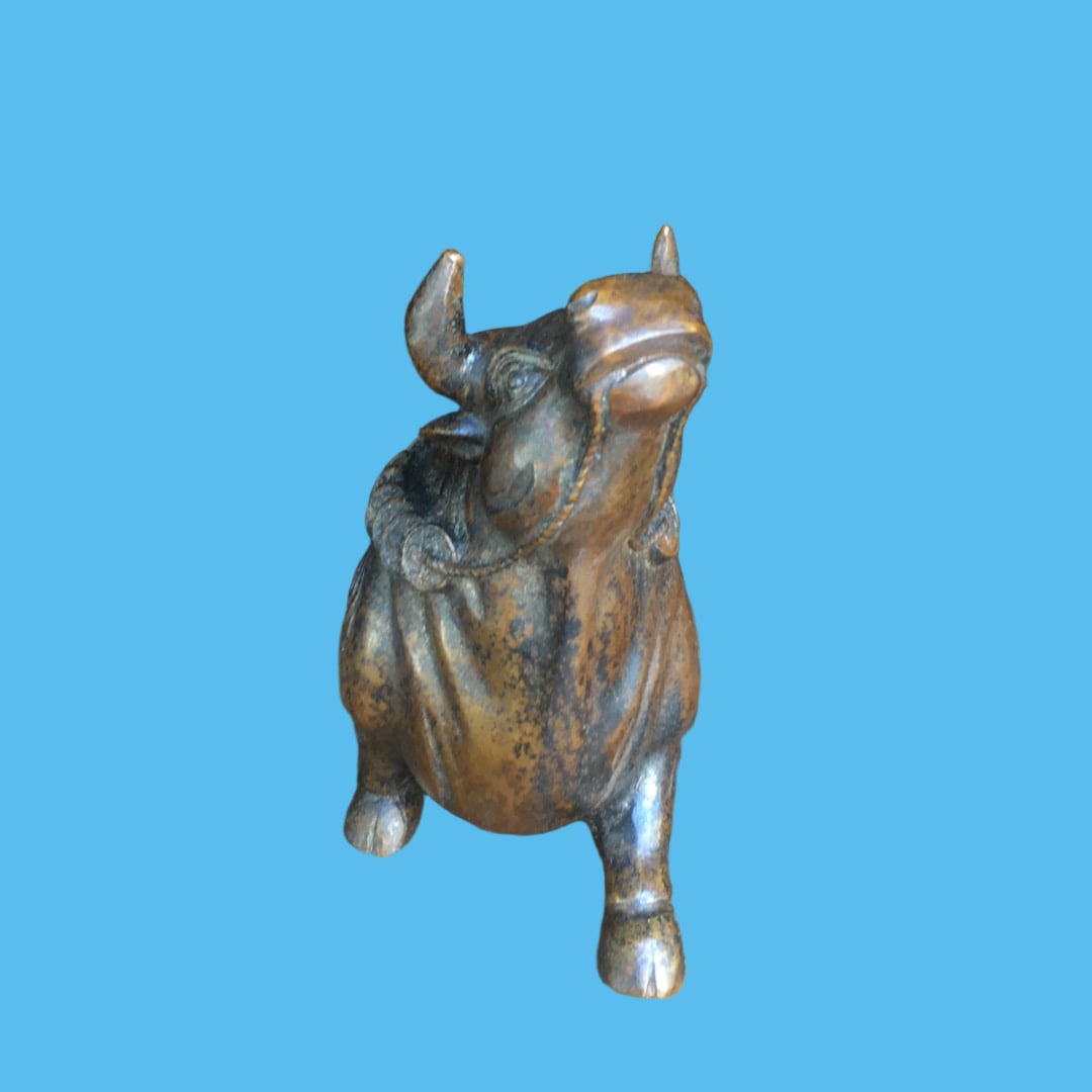 A Exquisite Copper-Bodied Buffalo Ornament (1 of 9)