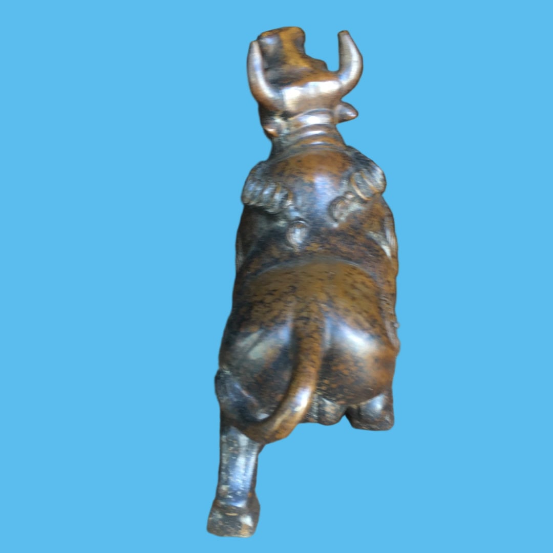 A Exquisite Copper-Bodied Buffalo Ornament - 6