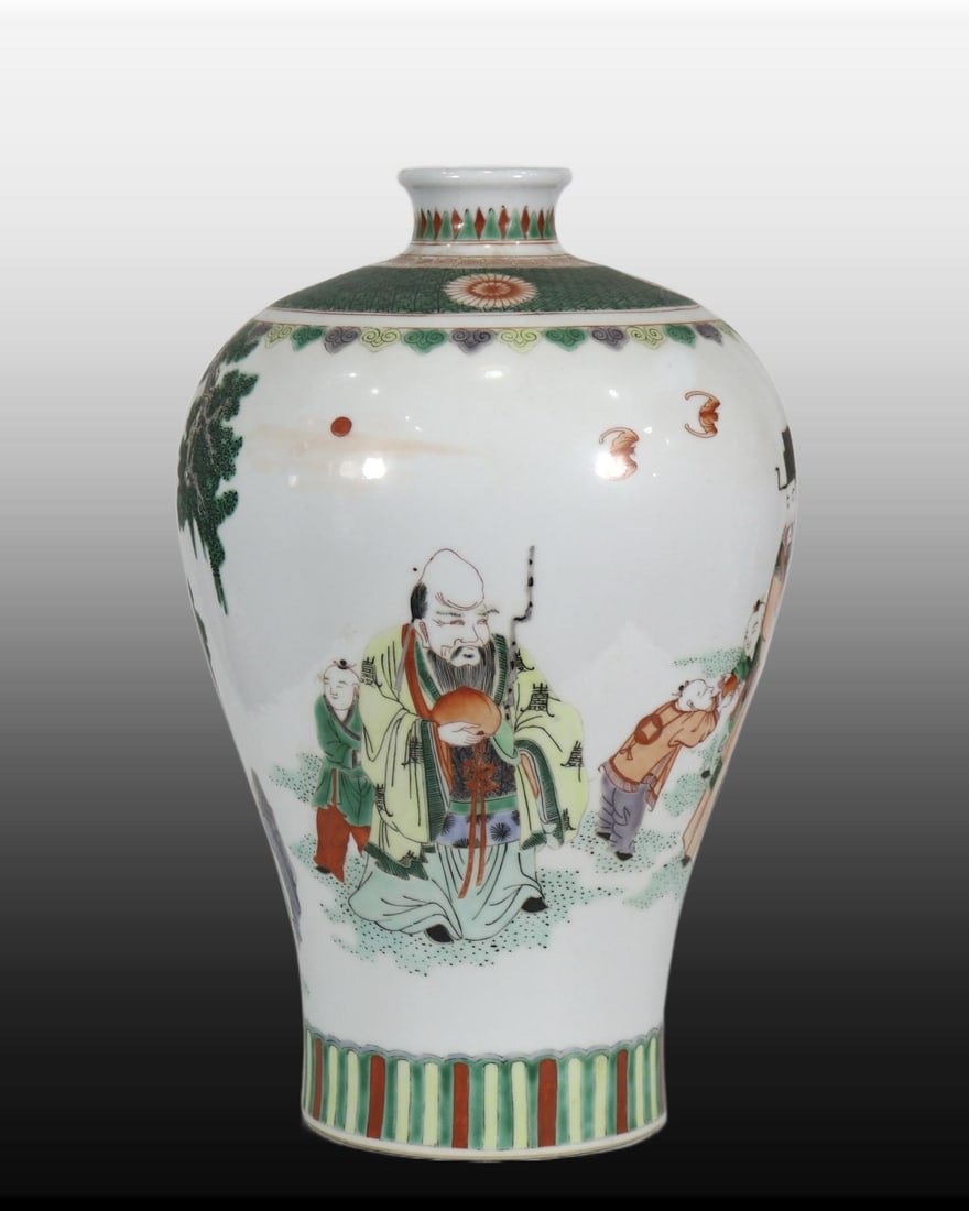 A Exquisite Wucai Figures Pattern Vase - 2