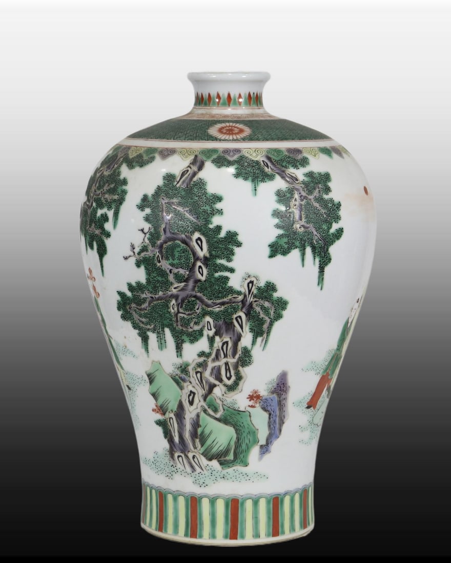 A Exquisite Wucai Figures Pattern Vase - 3