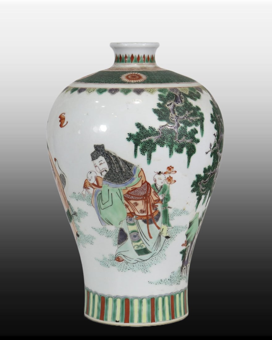A Exquisite Wucai Figures Pattern Vase - 4