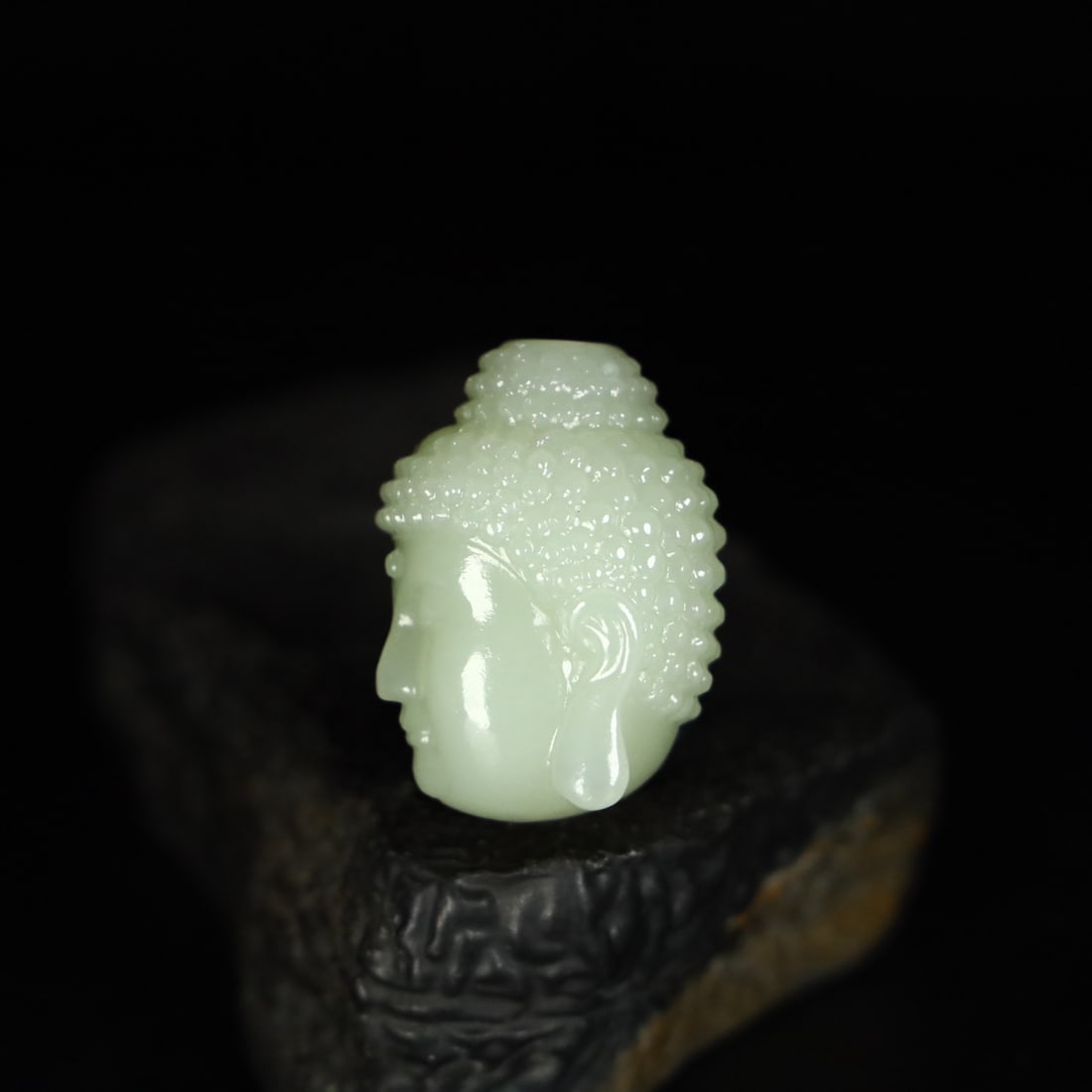 A Exquisite Hotan Jade Buddha Head - 3