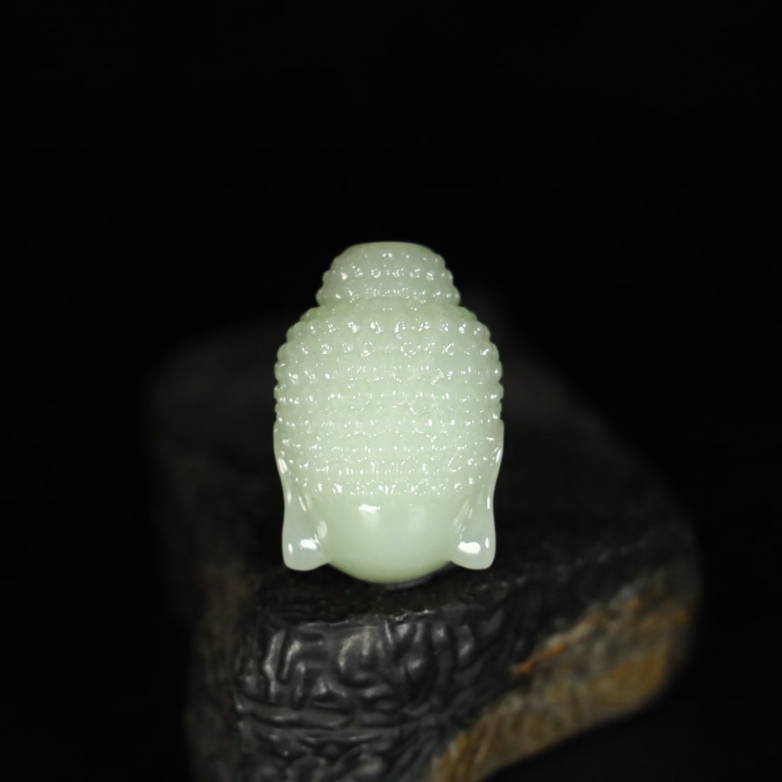 A Exquisite Hotan Jade Buddha Head - 4