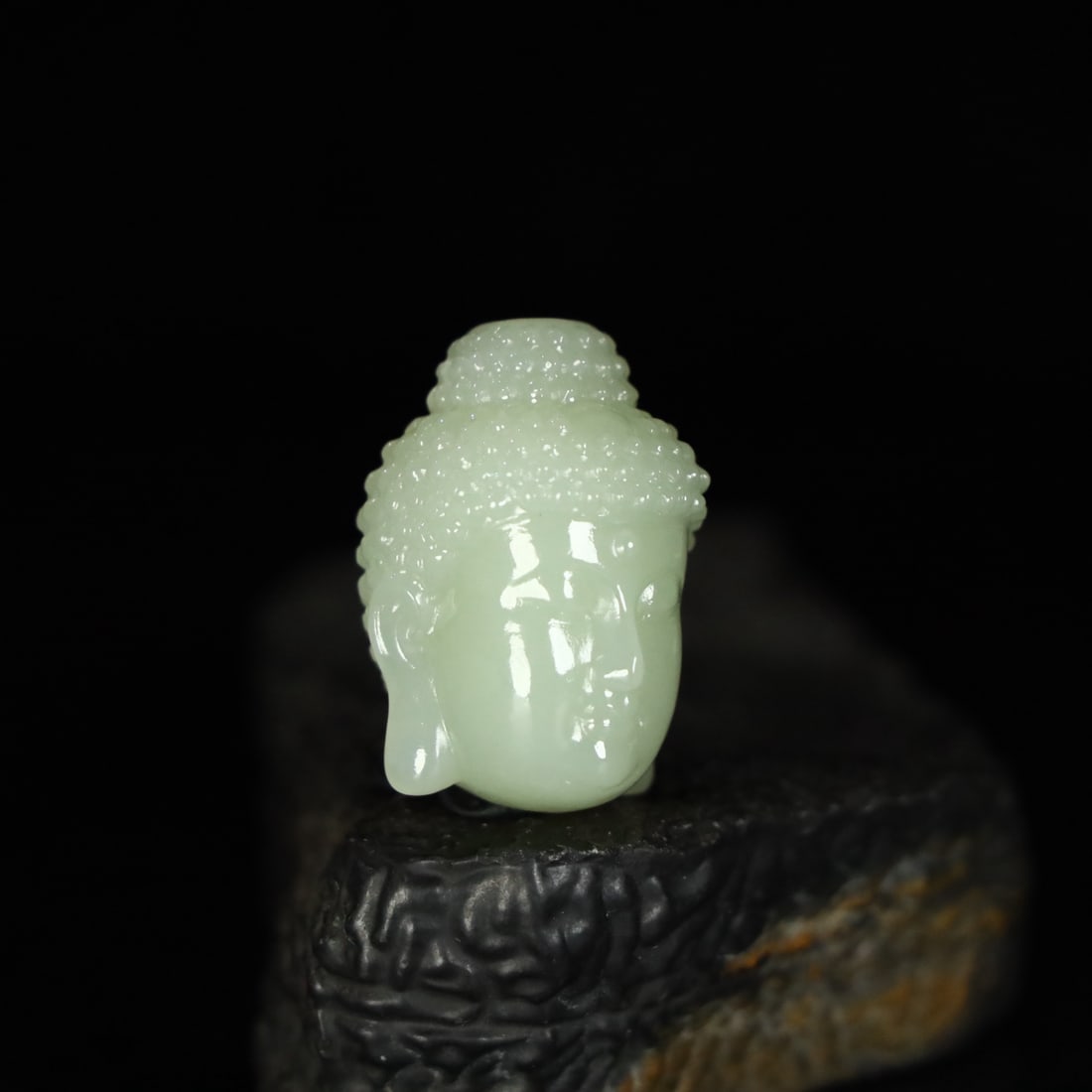 A Exquisite Hotan Jade Buddha Head - 8