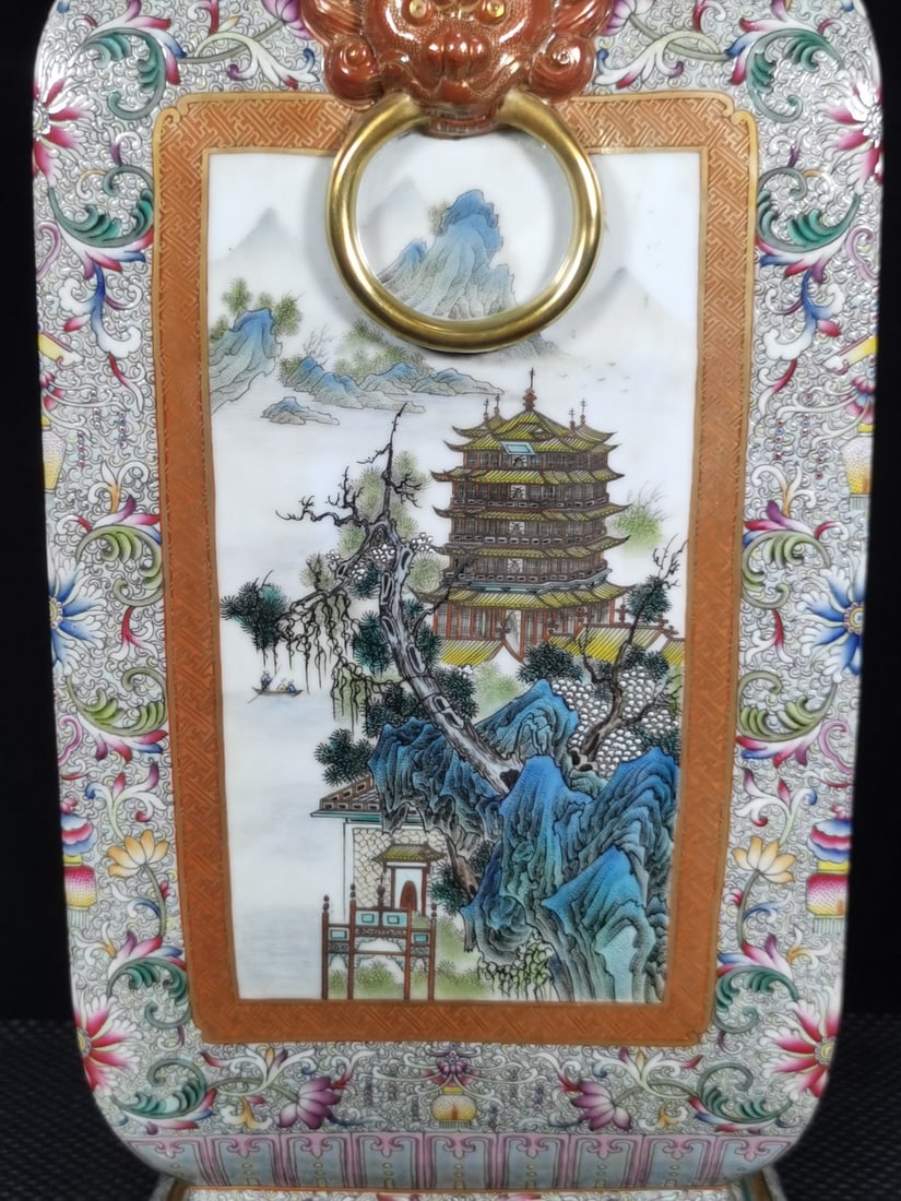 A Exquisite Enamel Landscape Pattern Vase - 3