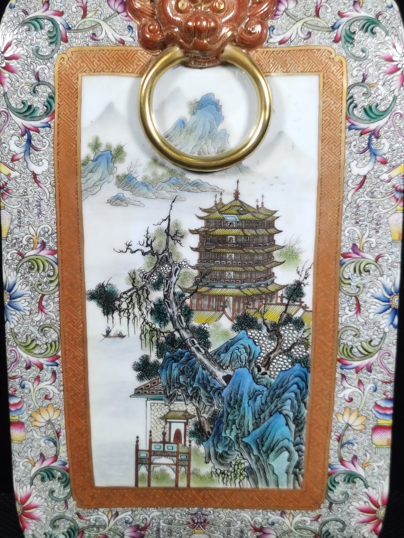A Exquisite Enamel Landscape Pattern Vase - 5