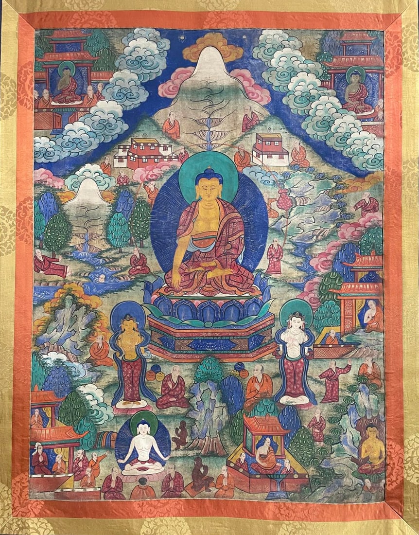A Exquisite Buddha Statue Thangka - 2