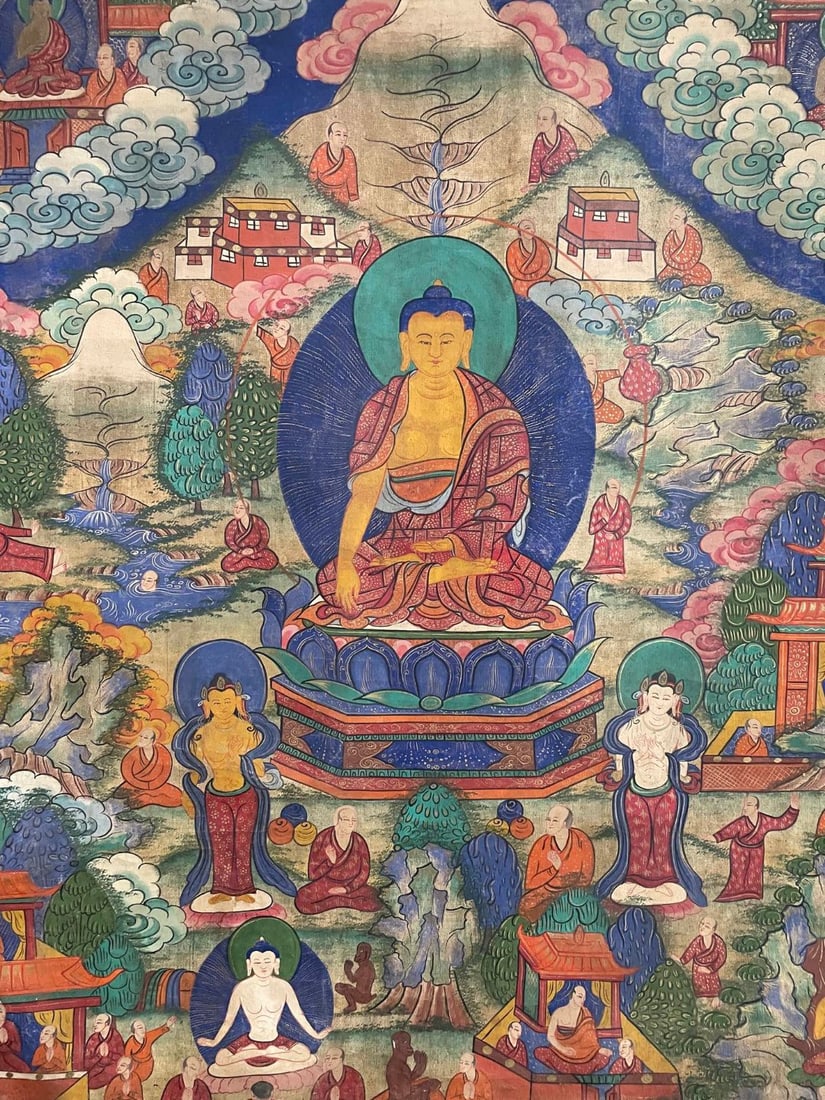 A Exquisite Buddha Statue Thangka - 3
