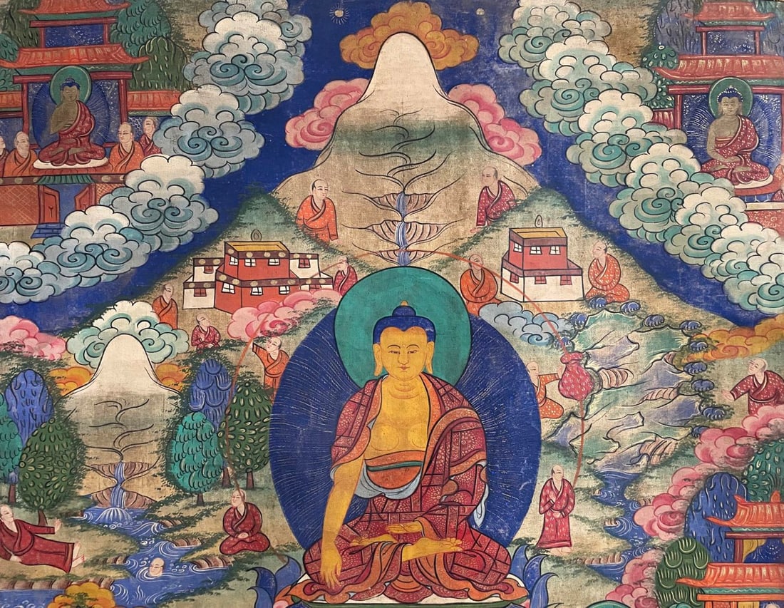 A Exquisite Buddha Statue Thangka - 4