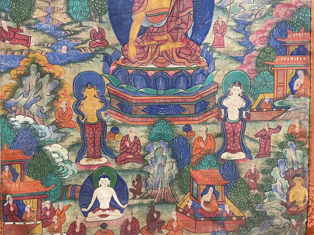A Exquisite Buddha Statue Thangka - 5