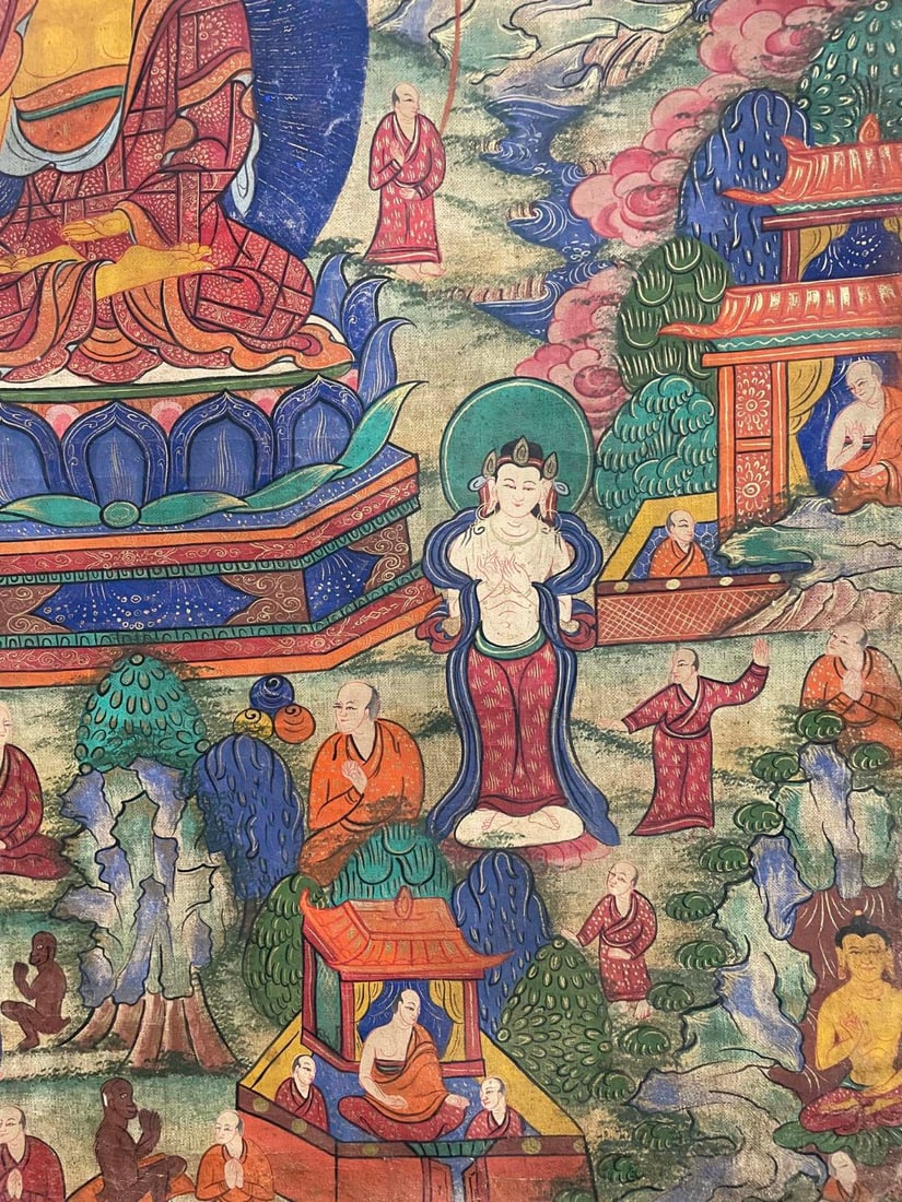 A Exquisite Buddha Statue Thangka - 7