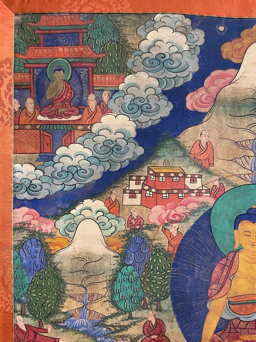 A Exquisite Buddha Statue Thangka - 9