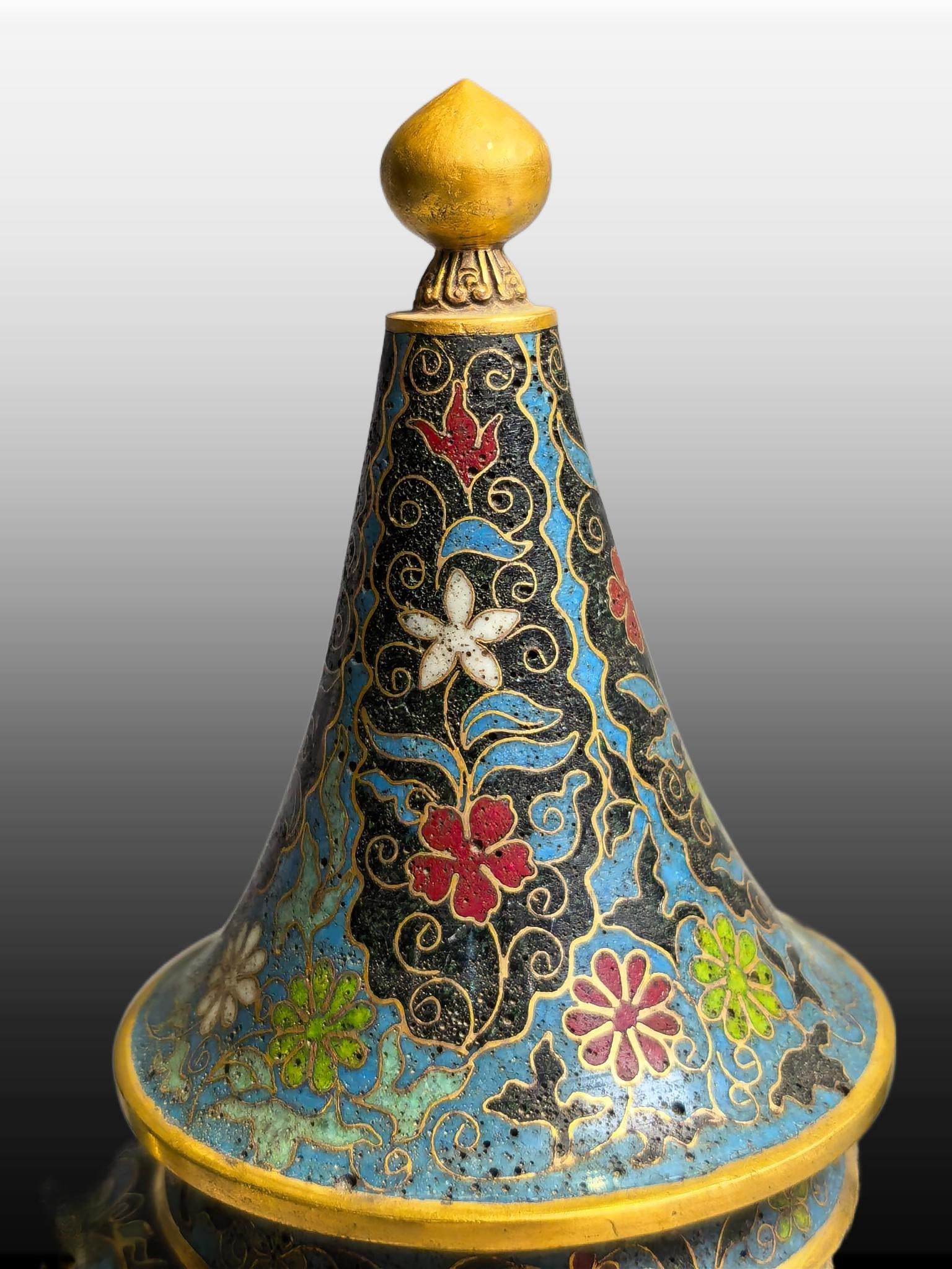A Exquisite Cloisonne Lotus Pattern Ewer - 2