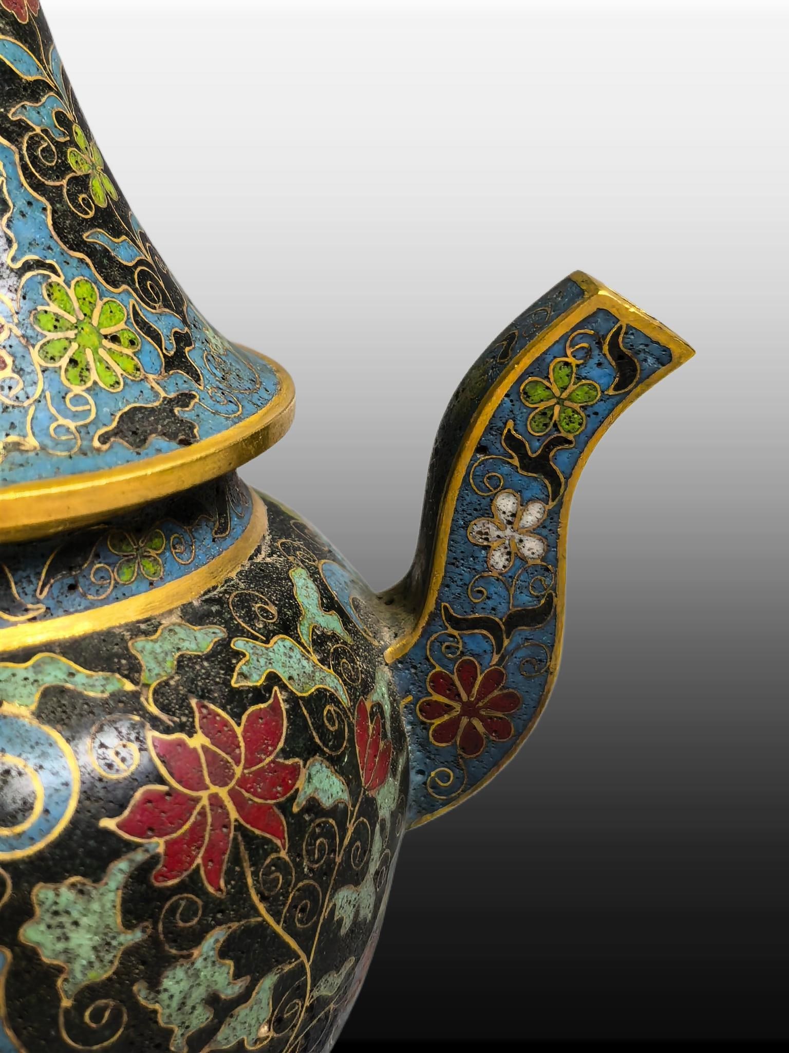 A Exquisite Cloisonne Lotus Pattern Ewer - 3