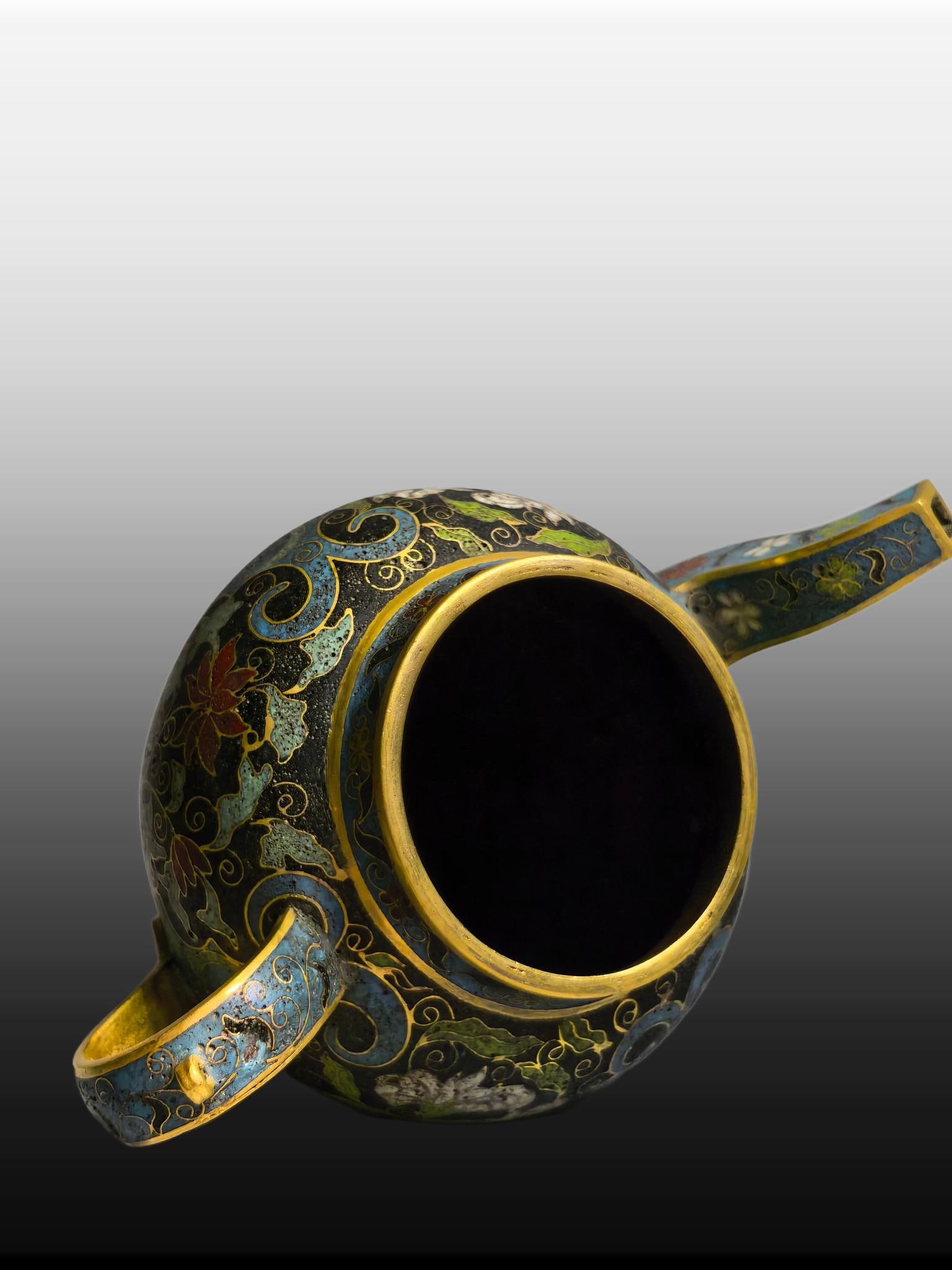 A Exquisite Cloisonne Lotus Pattern Ewer - 6