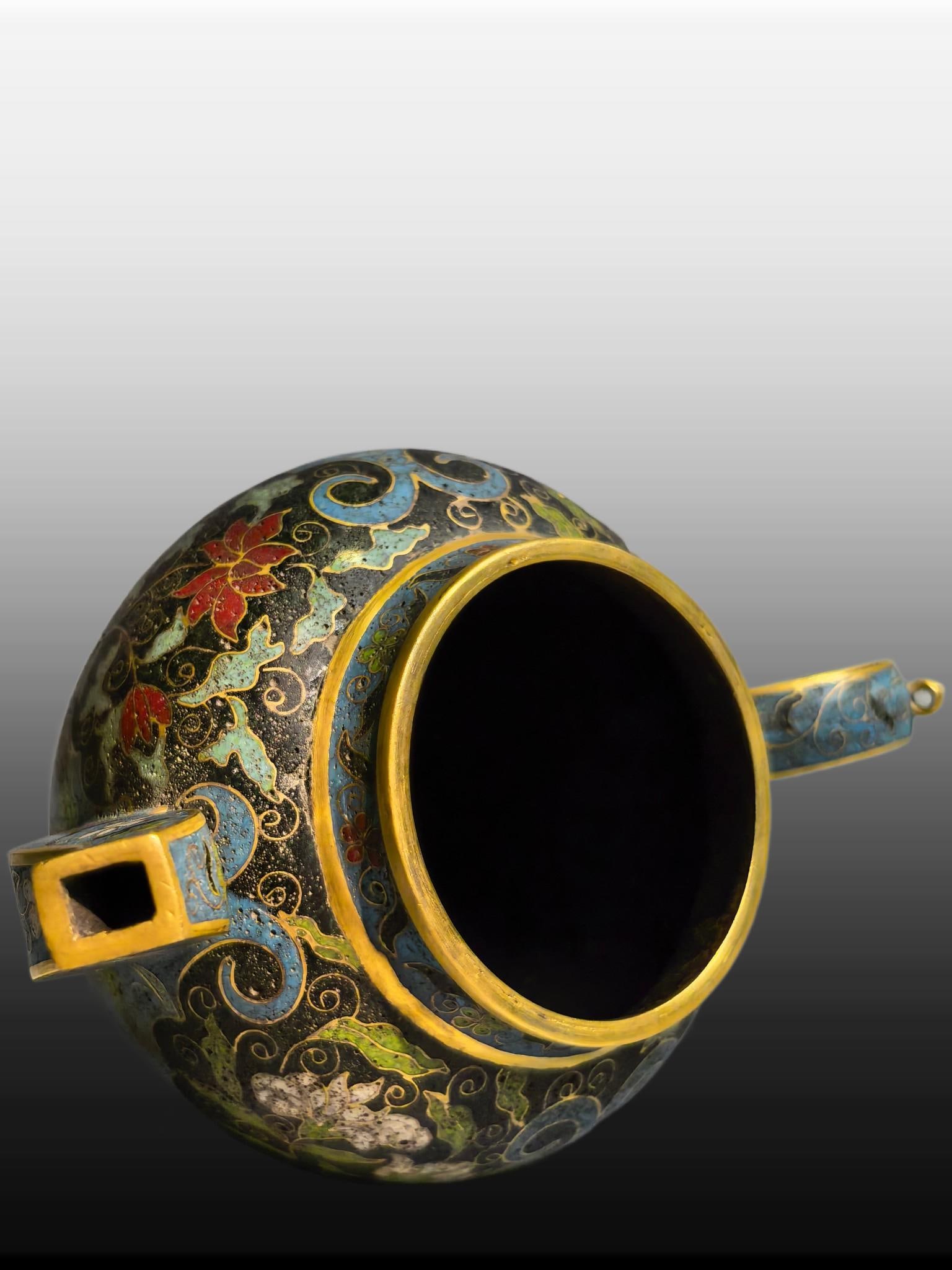 A Exquisite Cloisonne Lotus Pattern Ewer - 7