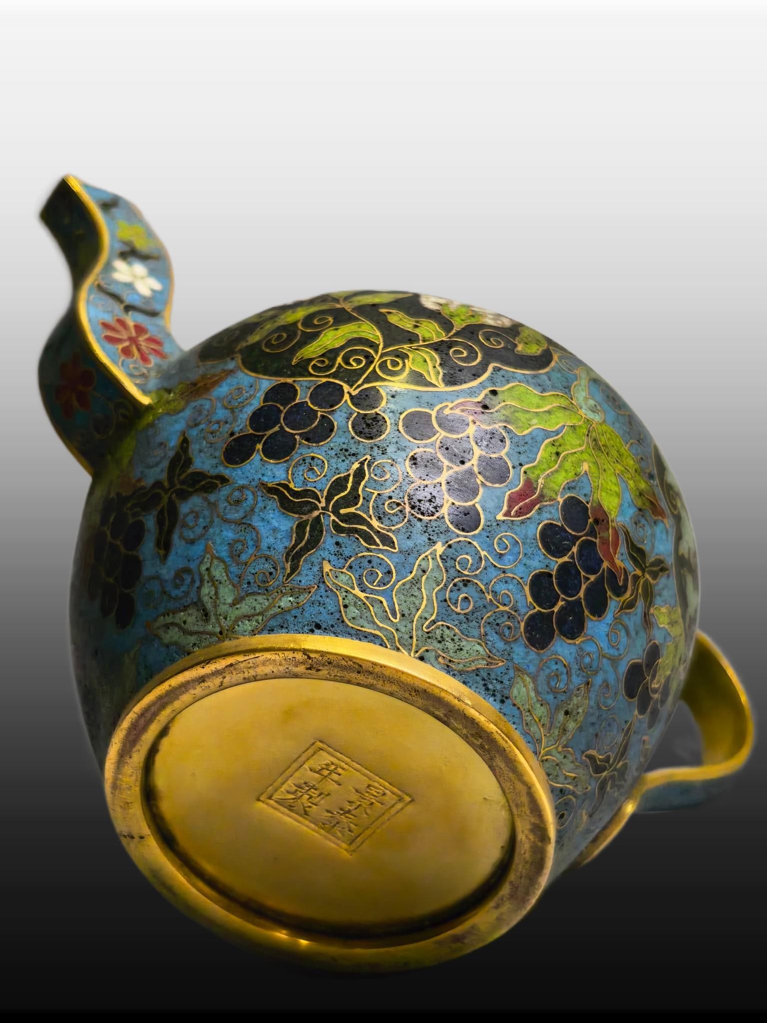 A Exquisite Cloisonne Lotus Pattern Ewer - 8