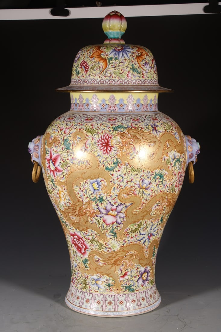 A Exquisite Enamel Dragon Pattern Jar - 3